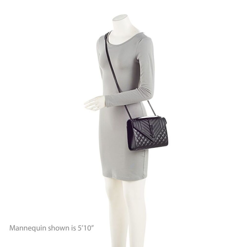 Saint Laurent Mixed Matelasse Grain de Poudre Monogram Medium Shoulder Bag - Picture 5 of 14